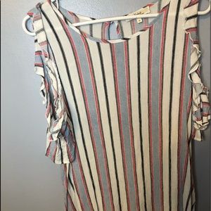striped off the shoulder top